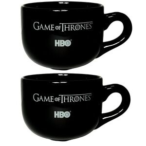 Game of Thrones HBO Black Coffee Mug Tea Set of 2 Ceramic M Ware Fantasy TV Gift